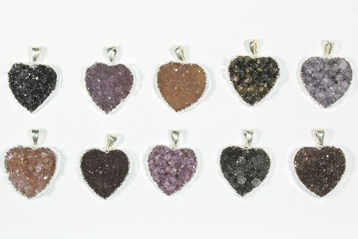 Lot: Druzy Amethyst Heart Pendants - Pieces #84084